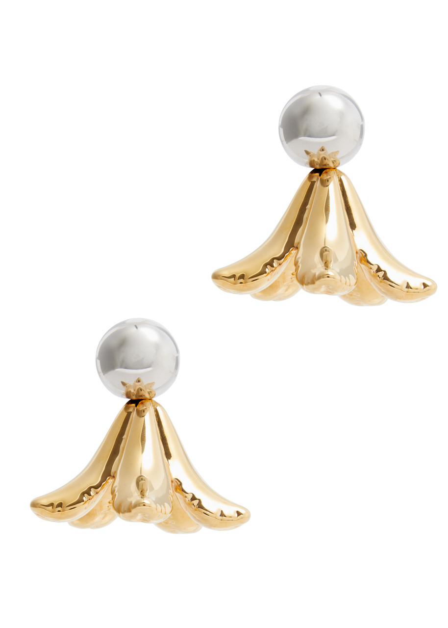 Marni Orchid Two-tone Drop Earrings In Gold