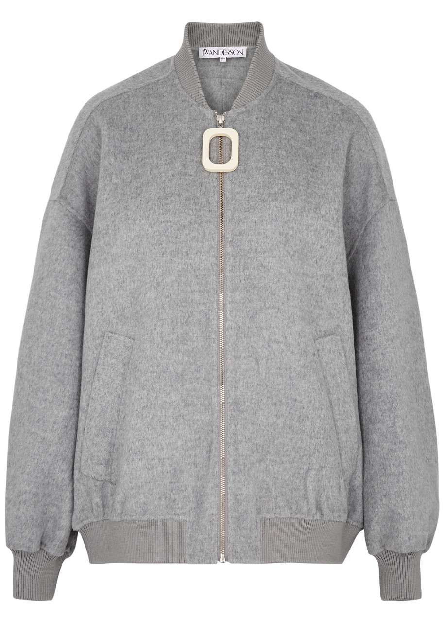 JW Anderson Oversized Wool Bomber Jacket - Grey