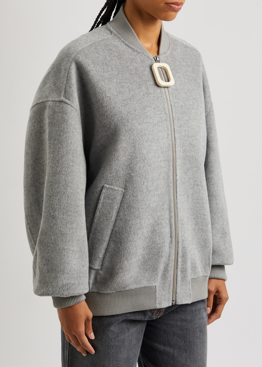  Jw Anderson Oversized Wool Bomber Jacket - Grey - Xs (uk6 /xs) 