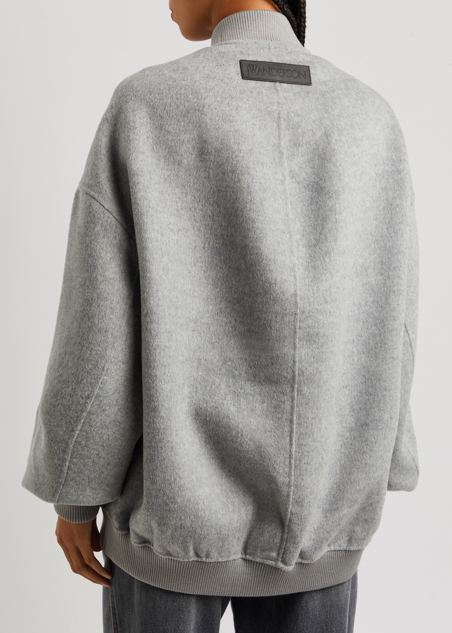  Jw Anderson Oversized Wool Bomber Jacket - Grey - Xs (uk6 /xs) 