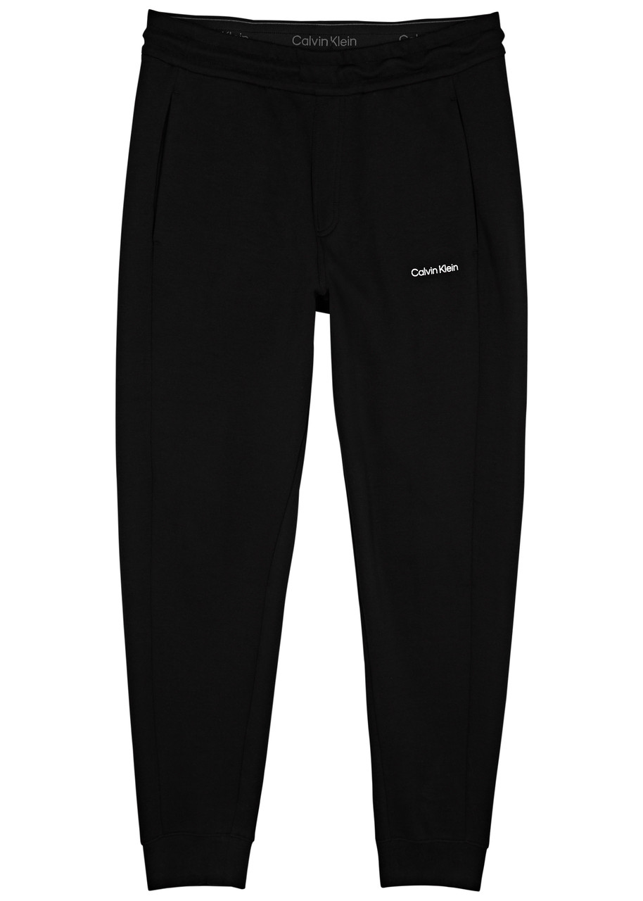 Calvin Klein Logo-print Cotton-blend Sweatpants In Black