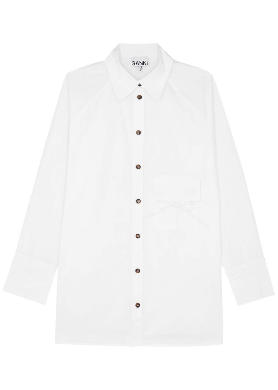 Ganni Cotton-poplin Shirt In White
