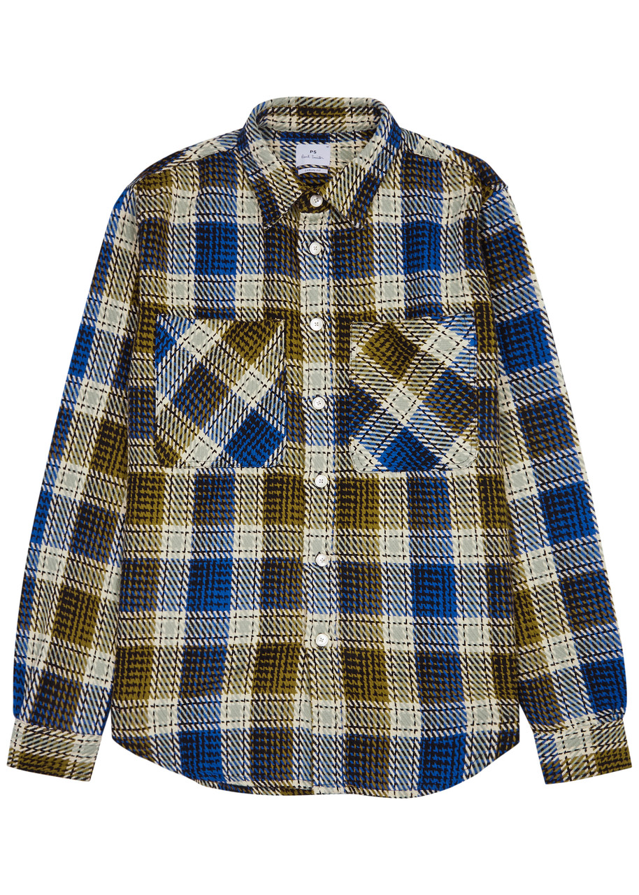 Shop Ps By Paul Smith Plaid Cotton Shirt In Brown