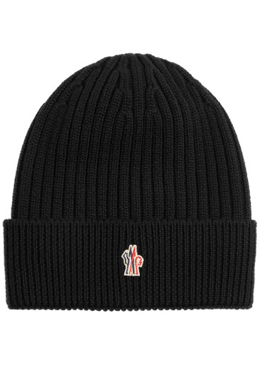 MONCLER GRENOBLE Ribbed logo wool beanie | Harvey Nichols