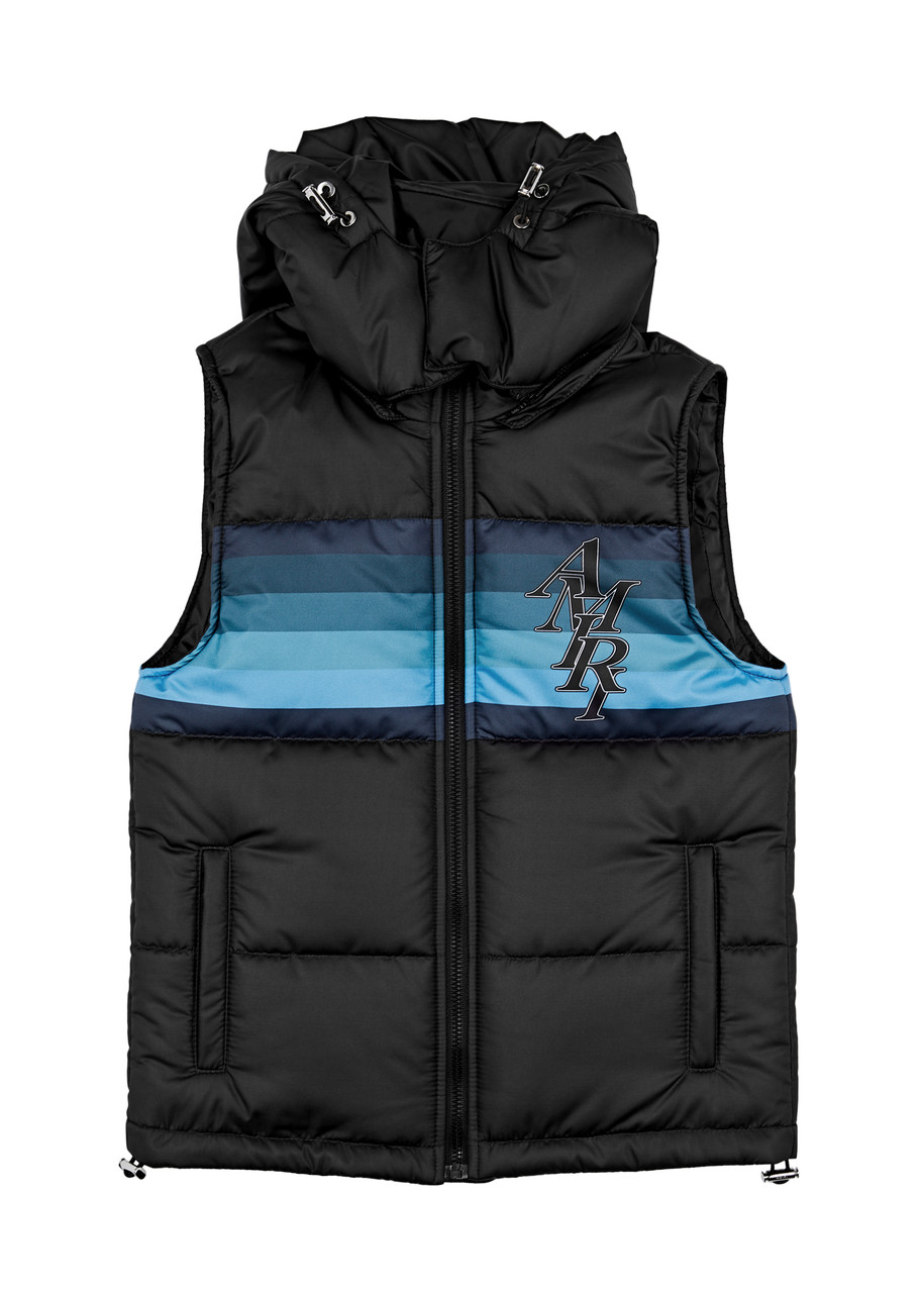 Amiri Kids Quilted Striped Shell Gilet (6-12 Years) In Black