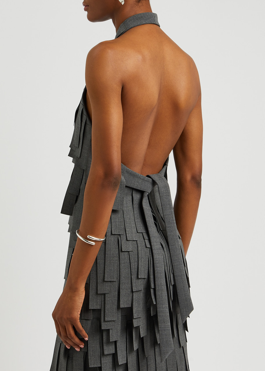  A.w.a.k.e Mode Laser-cut Fringed Vest - Grey - 42 (uk14 / L) 