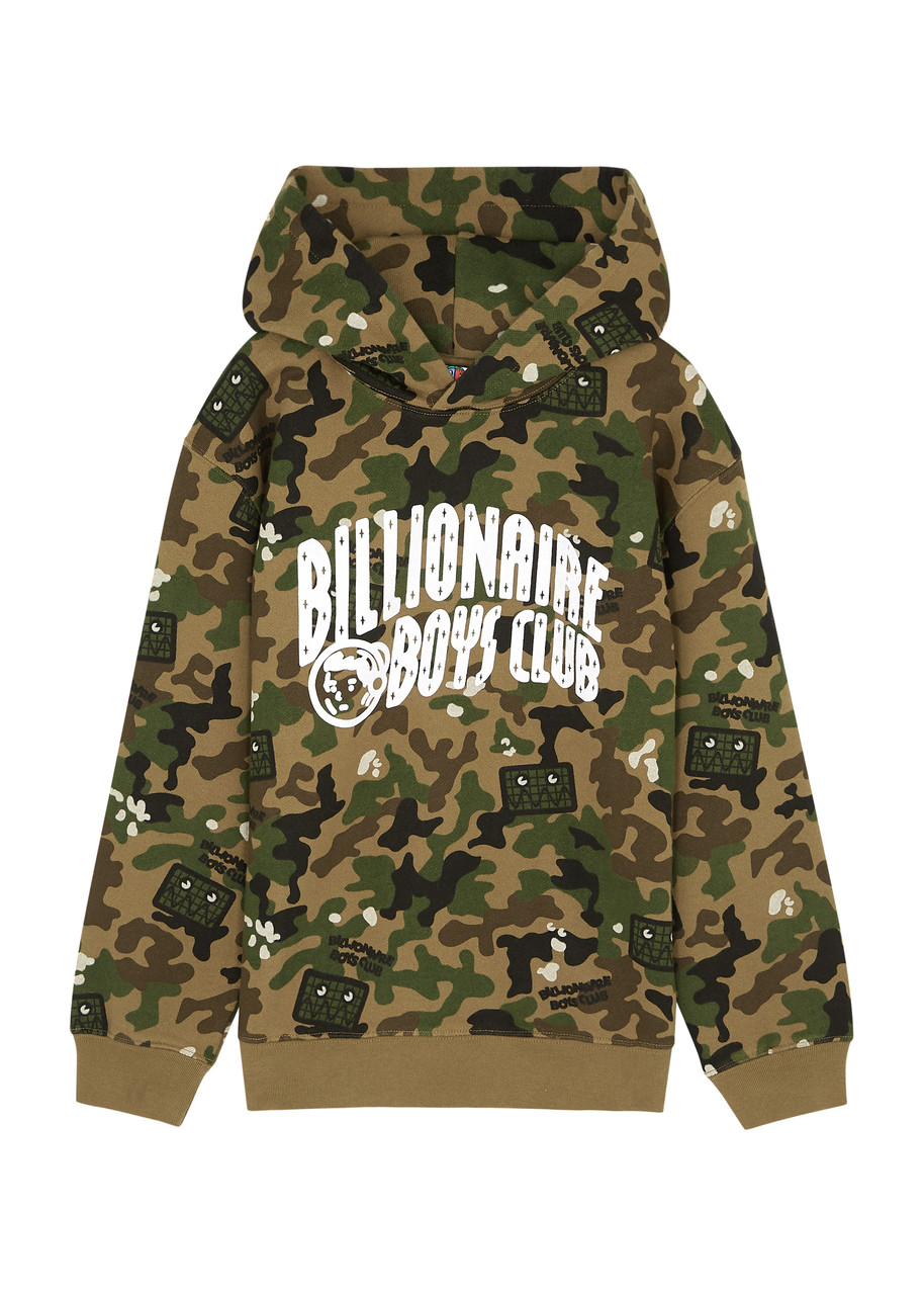 Billionaire Boys Club Kids Camo Arch Hooded Cotton Sweatshirt In Brown