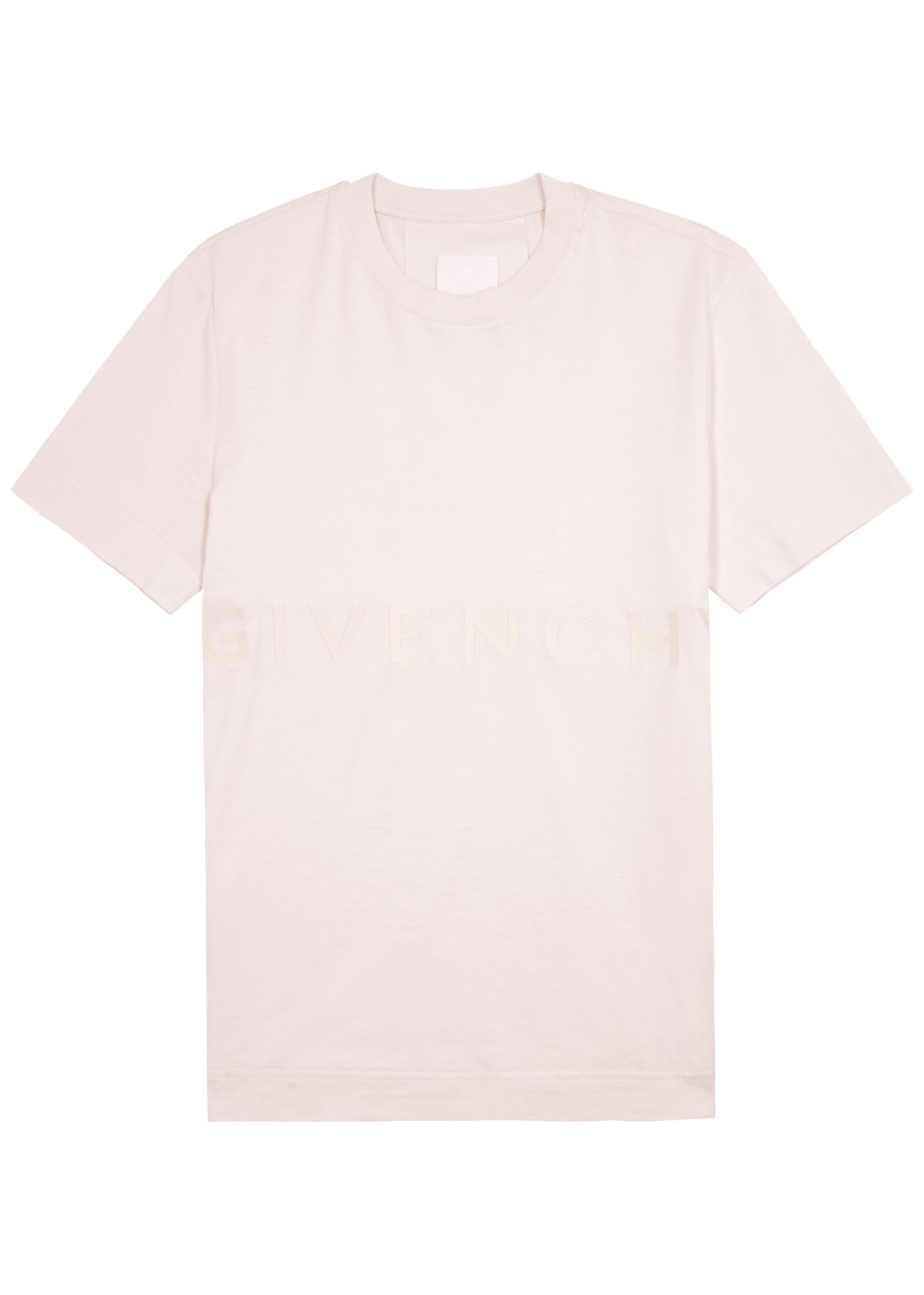 Givenchy Logo-embroidered Cotton T-shirt In Pink
