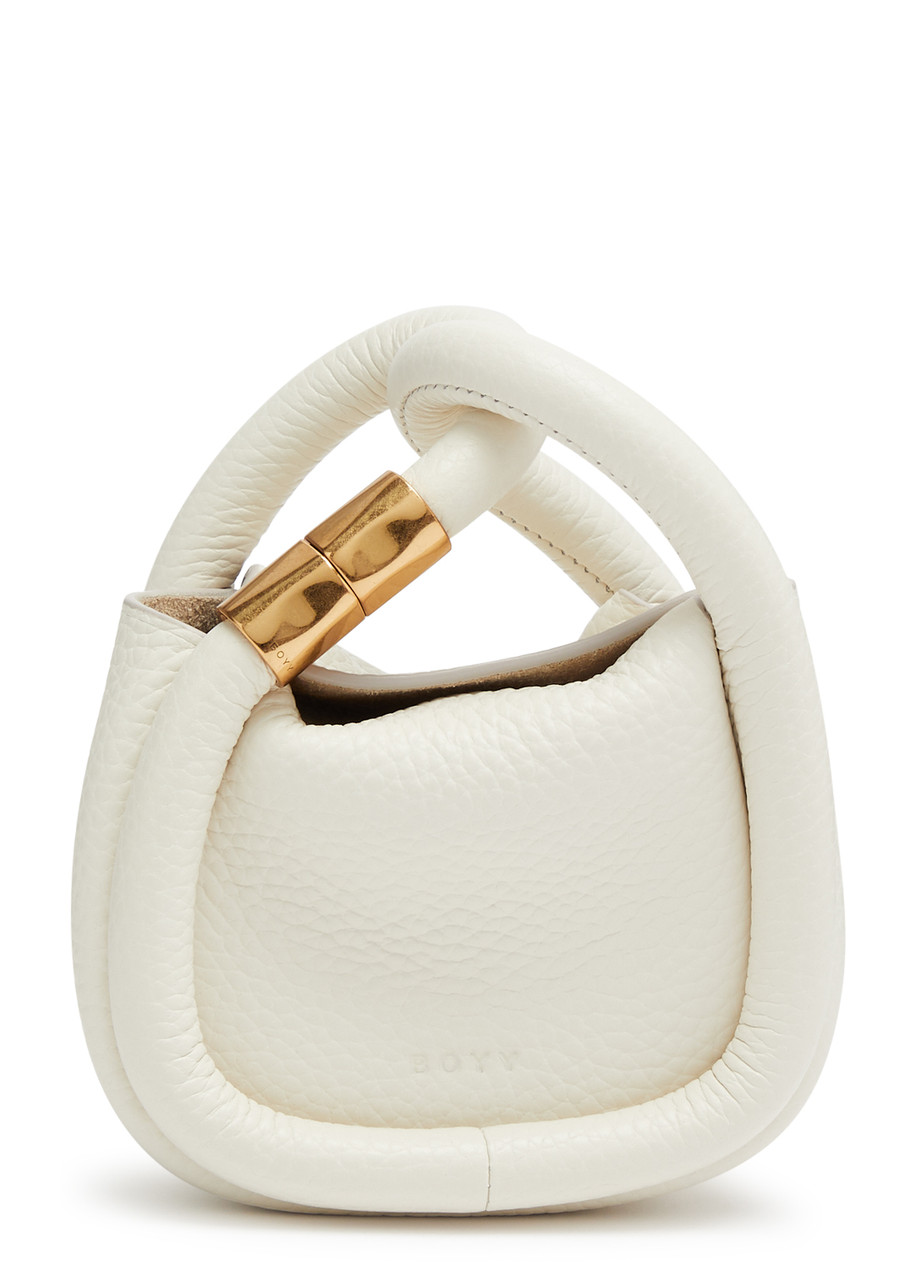 Boyy Wonton Charm Leather Top Handle Bag In White
