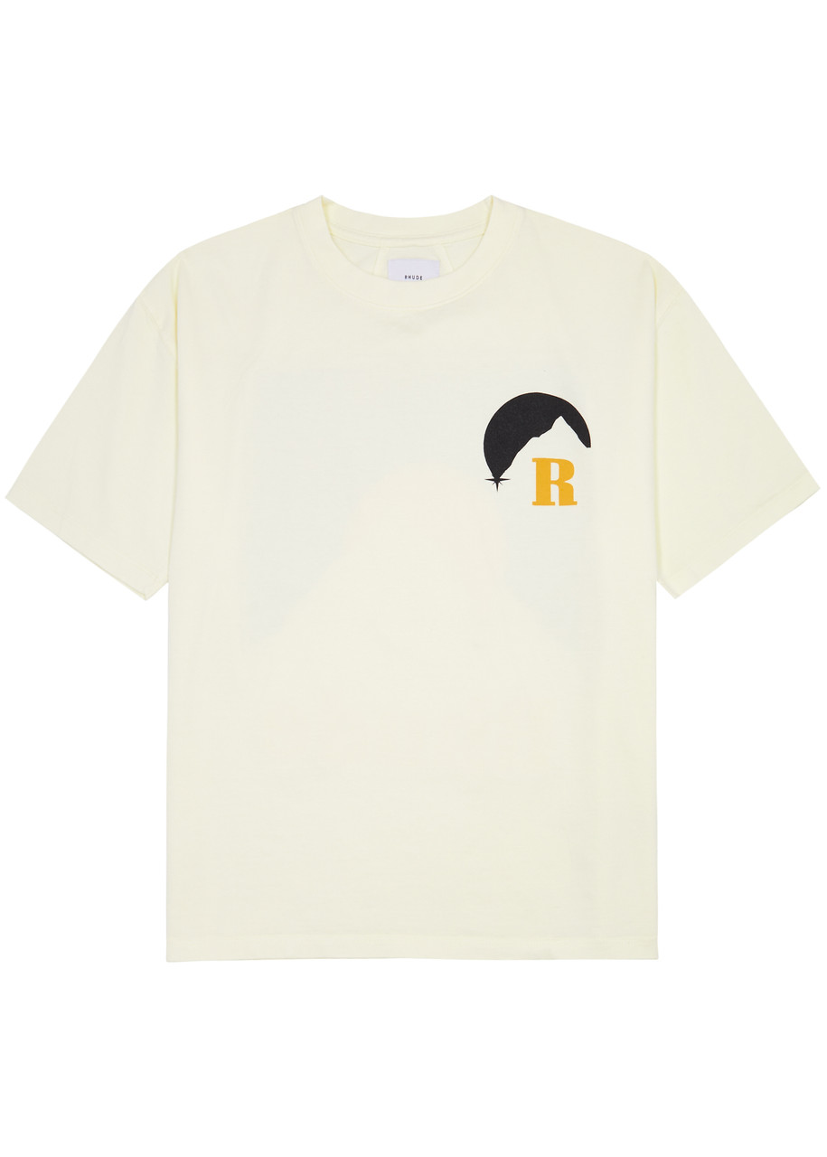 Shop Rhude Moonlight Logo Cotton T-shirt In White