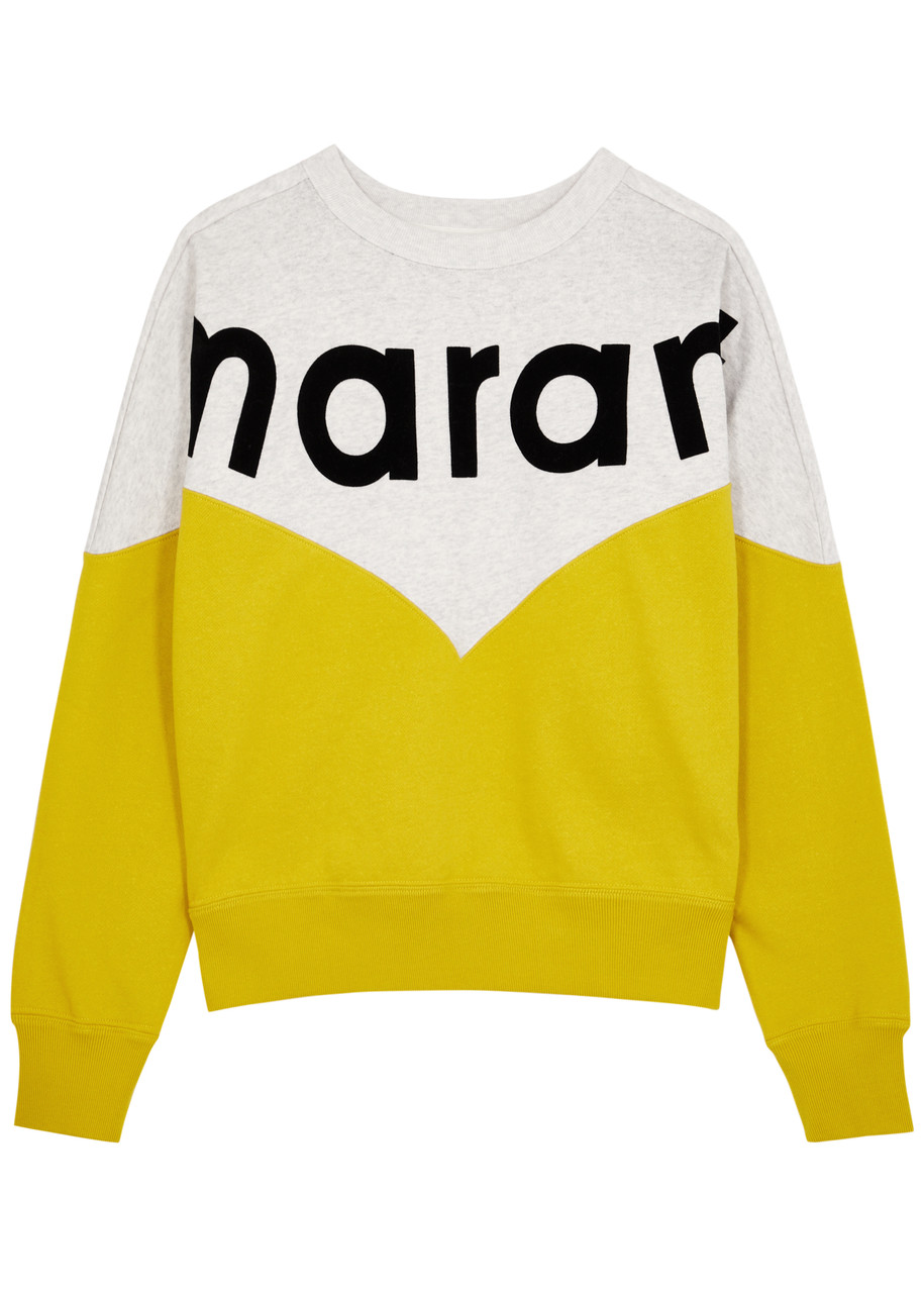 Isabel Marant Étoile Houston Logo Cotton-blend Sweatshirt In Yellow