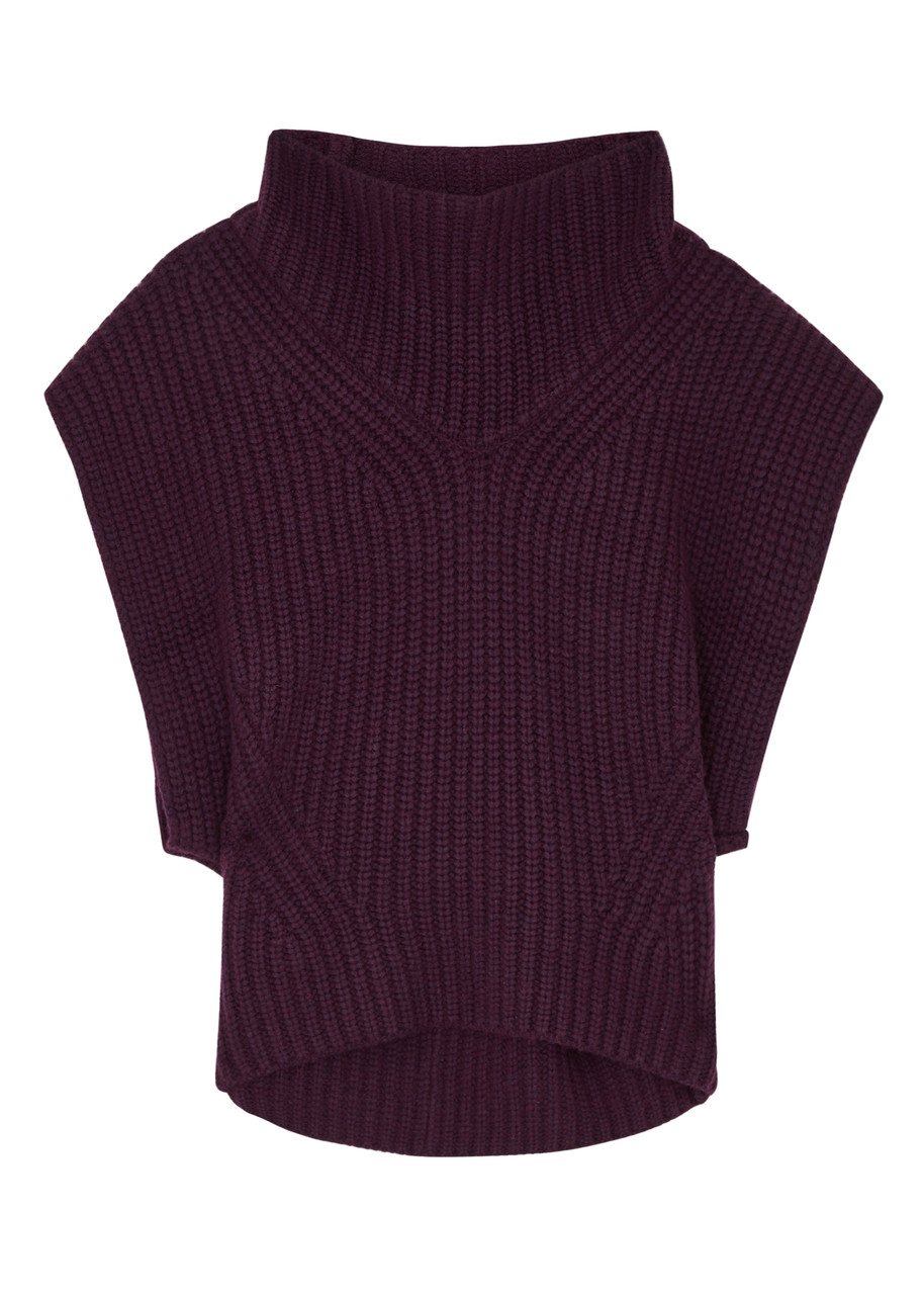 Isabel Marant Laos Wool-blend Vest In Plum