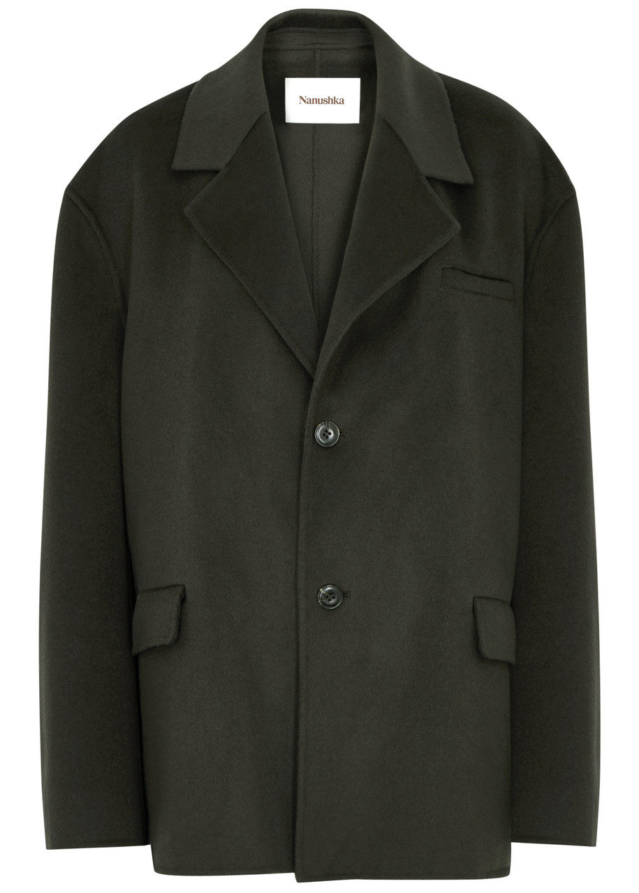 Nanushka Sea Wool-blend Jacket - Dark Green - S (UK8-10 / S)