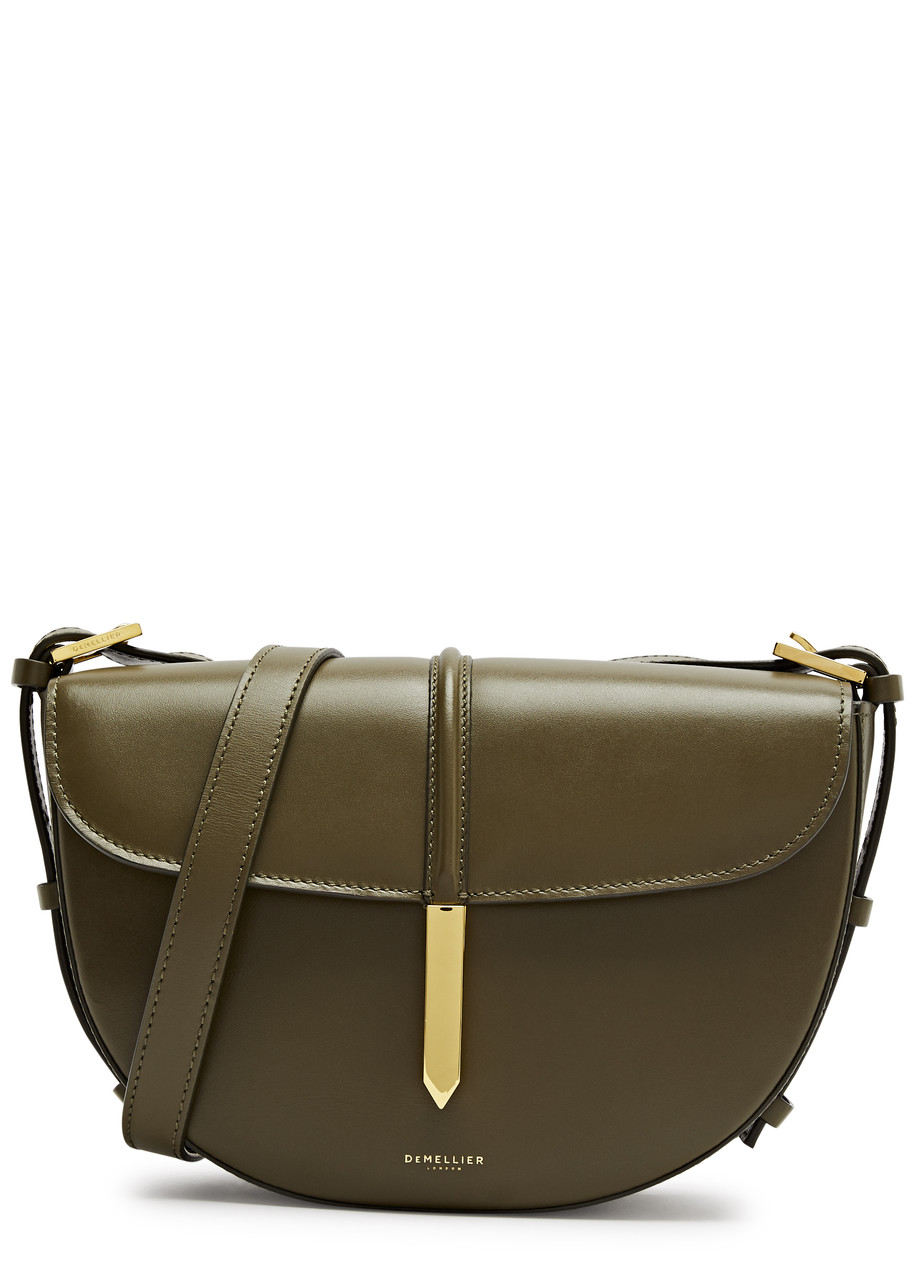 Demellier Tokyo Leather Saddle Bag In Olive