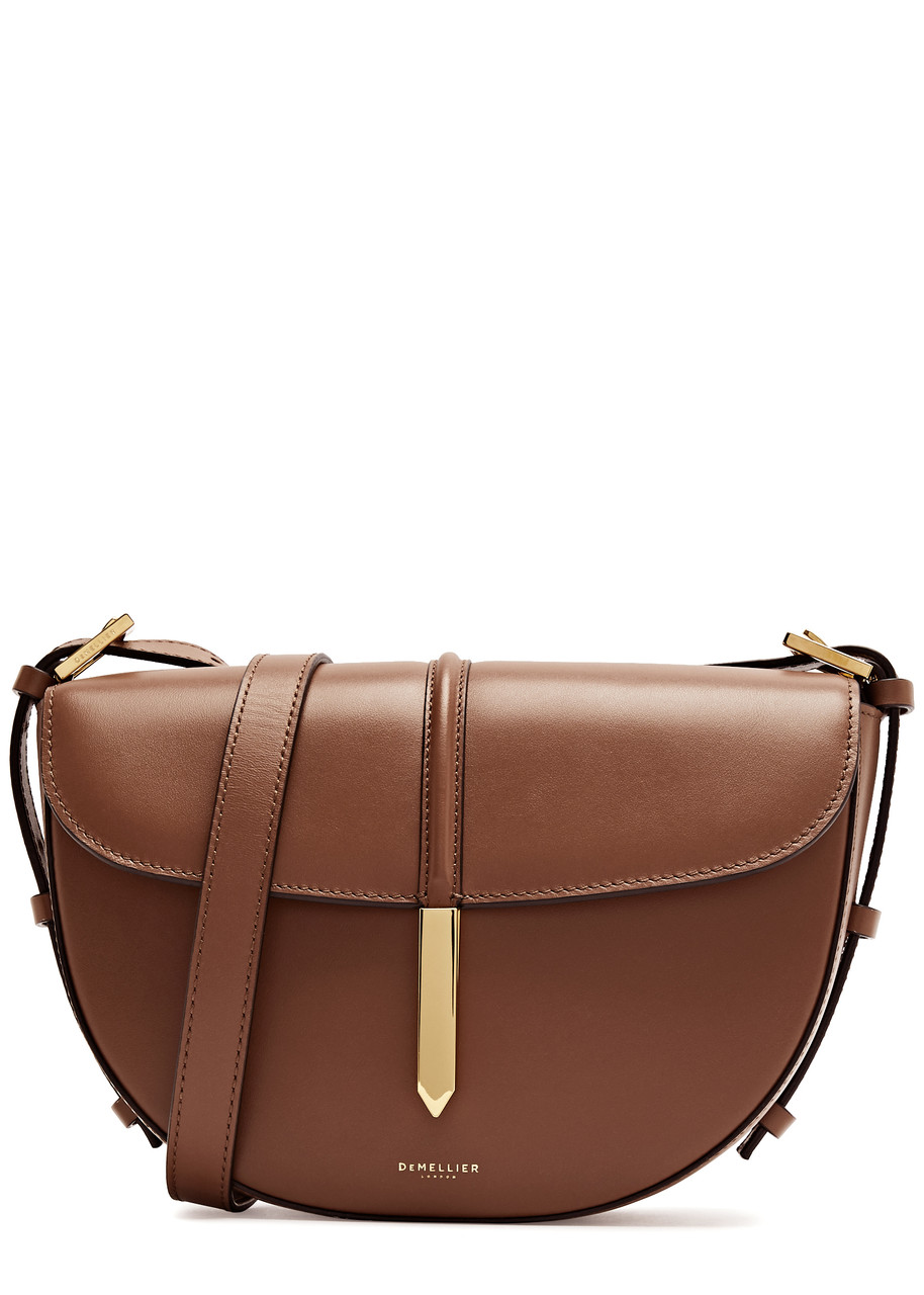 Demellier Tokyo Leather Saddle Bag In Tan