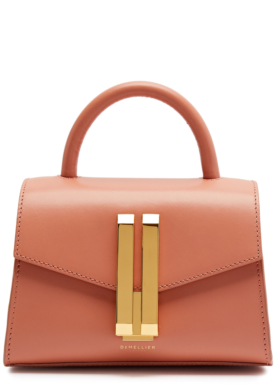 Demellier The Nano Montreal Leather Cross-body Bag In Peach