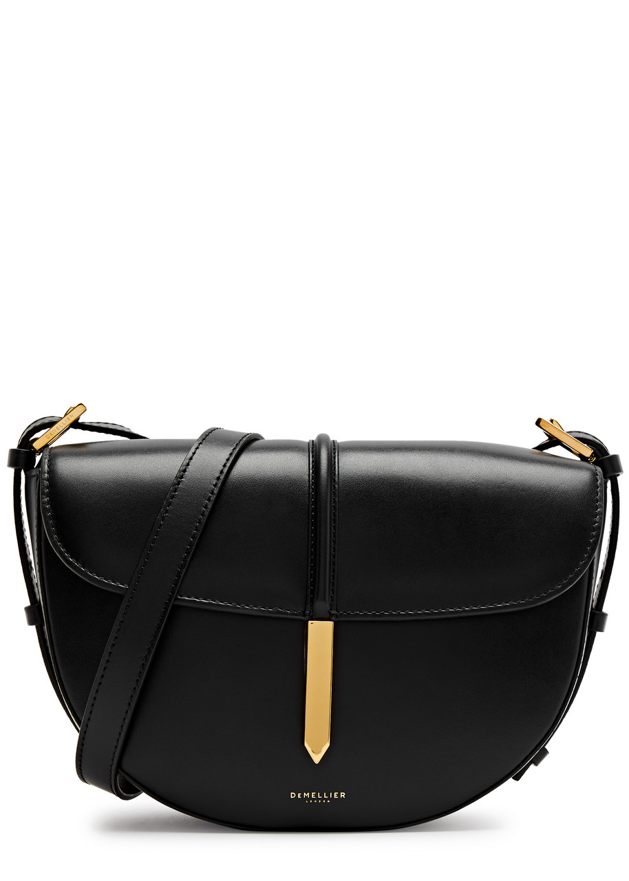 Demellier Tokyo Leather Saddle Bag In Black