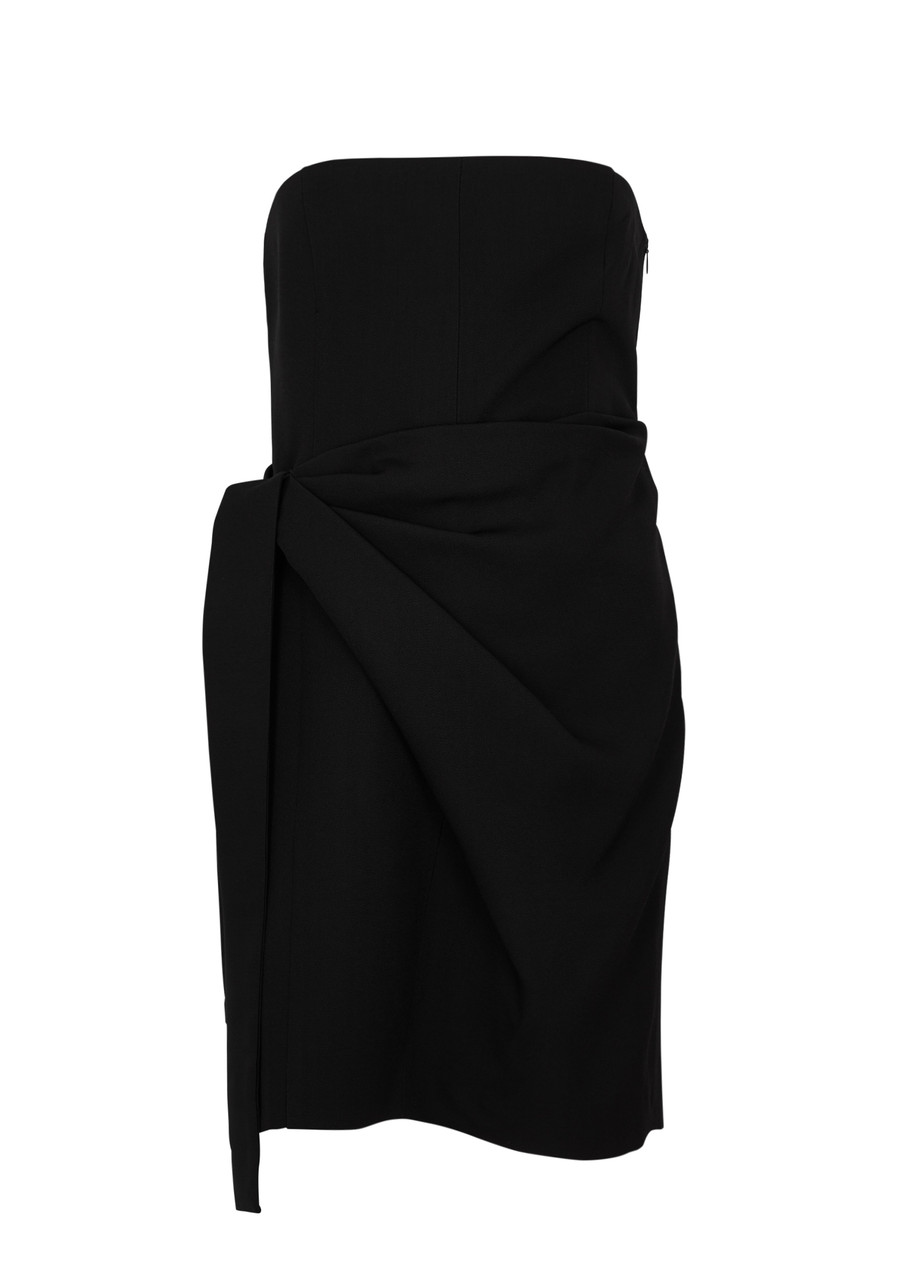 Gauge81 Natal Draped Grain De Poudre Mini Dress In Black