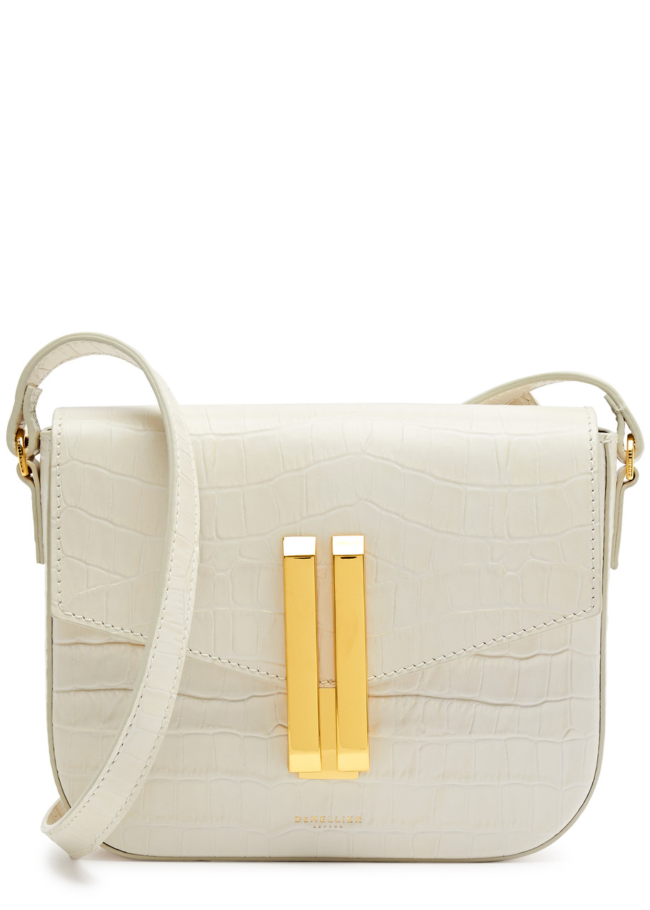 Demellier Vancouver Small Leather Cross-body Bag In Off White