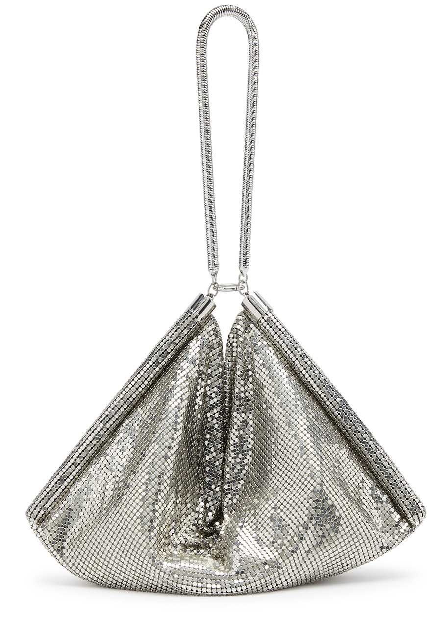 Rabanne Pixel Chainmail Shoulder Bag In Silver