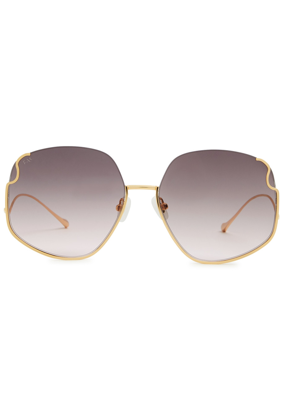 FOR ART'S SAKE FOR ART'S SAKE DRAPE 18KT GOLD-PLATED BUTTERFLY-FRAME SUNGLASSES