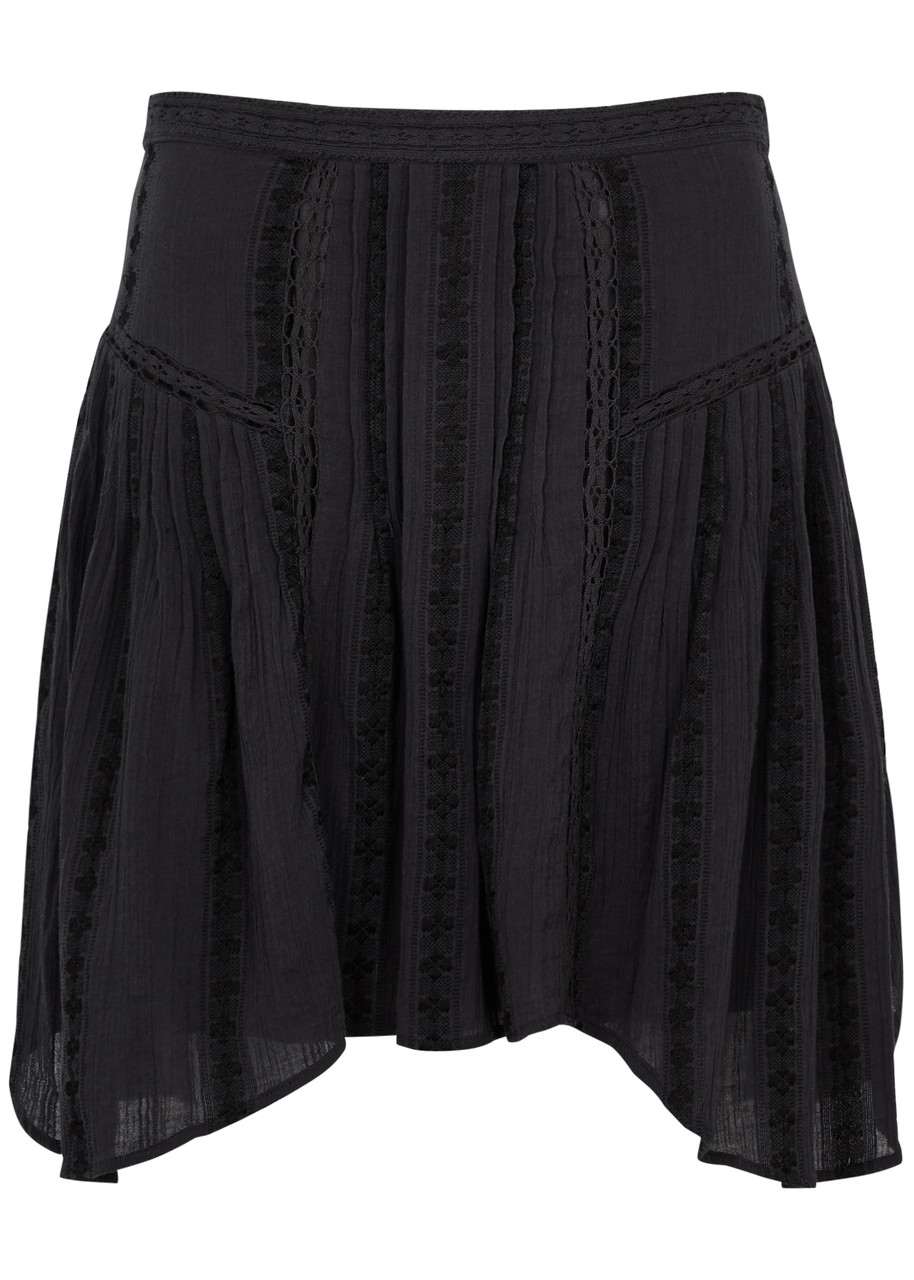 Shop Isabel Marant Étoile Jorena Jacquard Cotton-blend Mini Skirt In Black