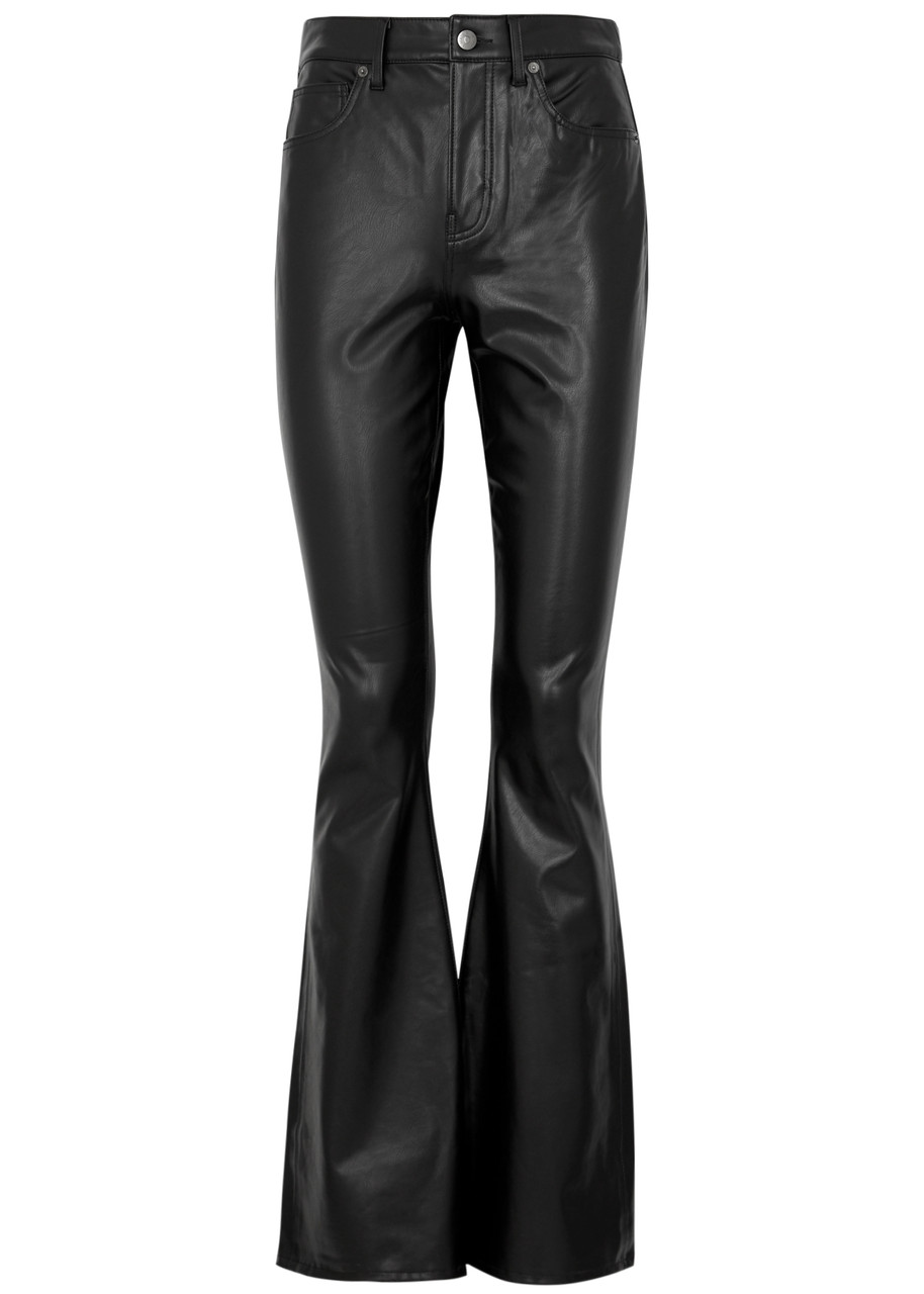 Veronica Beard Beverly Flared Faux-leather Trousers In Black