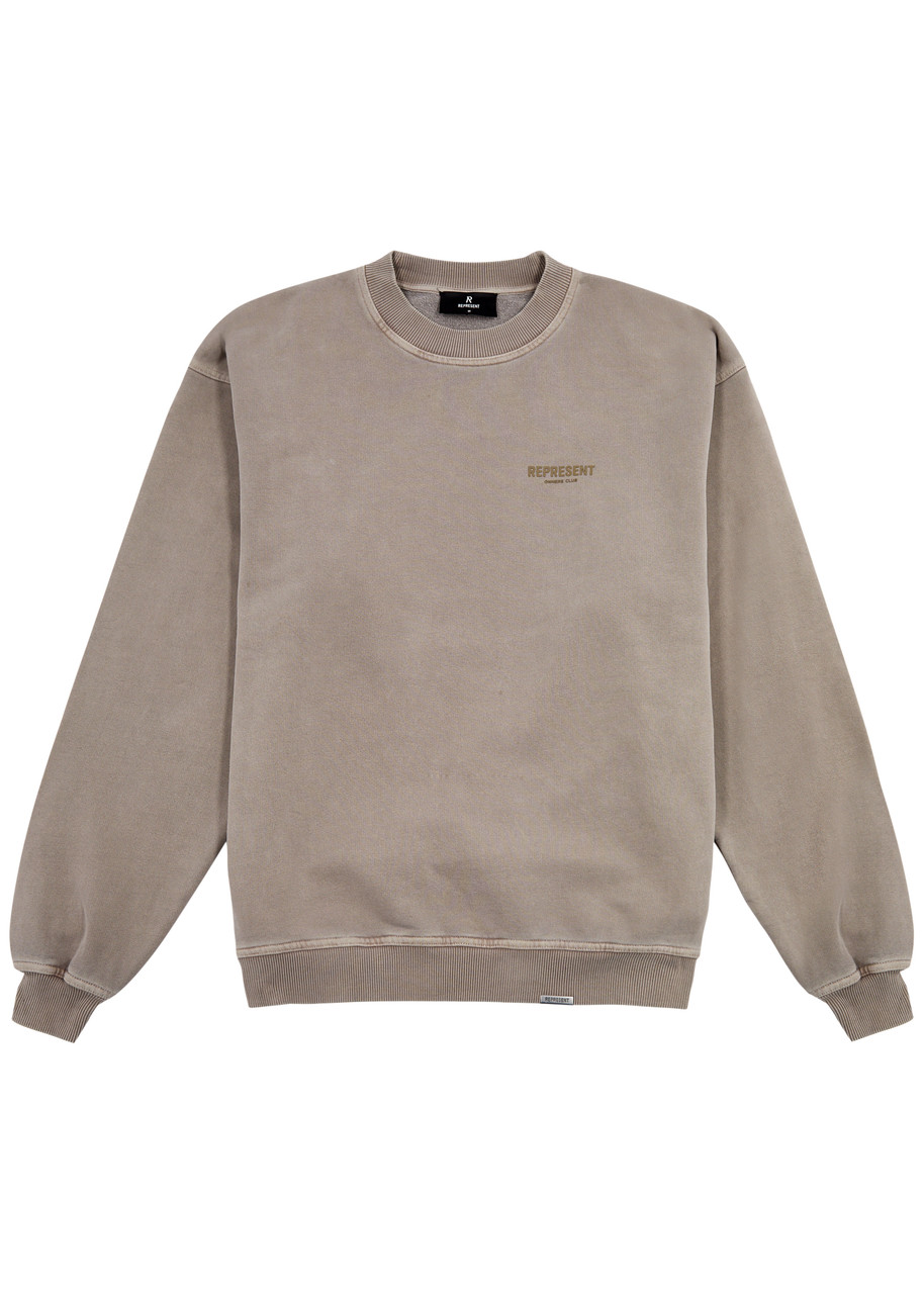 Represent Owners Club Logo Cotton Sweatshirt In Brown