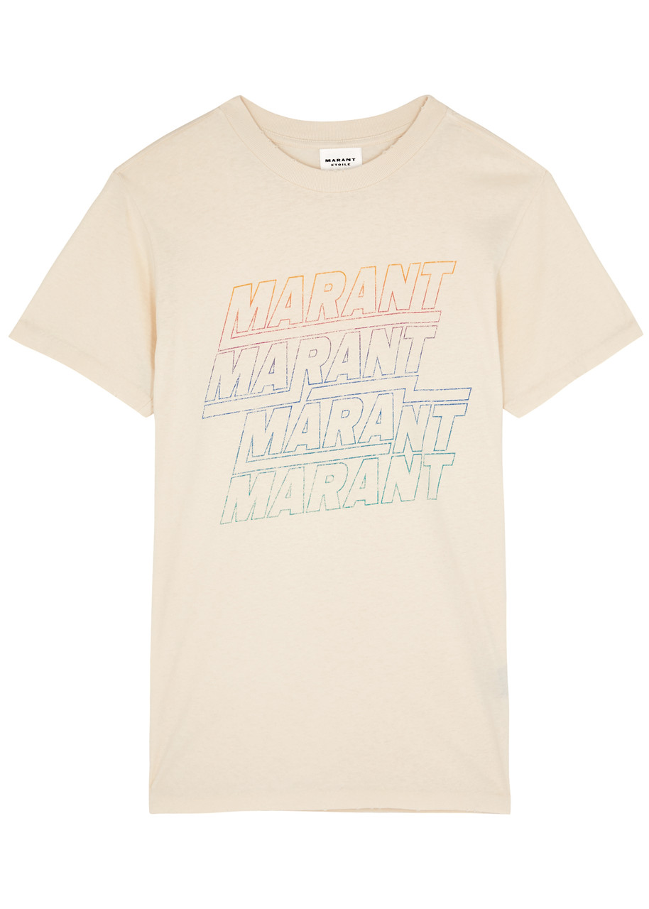 Isabel Marant Étoile Zoeline Logo-print Cotton T-shirt In Ecru