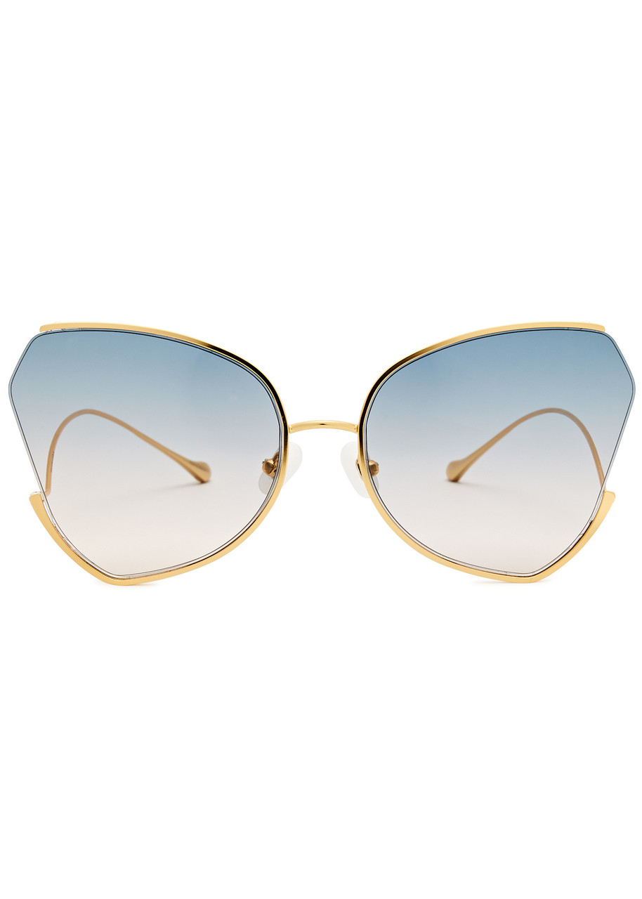 FOR ART'S SAKE FOR ART'S SAKE WATERCOLOUR 18KT GOLD-PLATED OVERSIZED SUNGLASSES