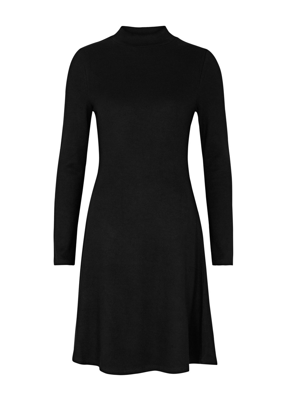 Vince Stretch-knit Mini Dress In Black