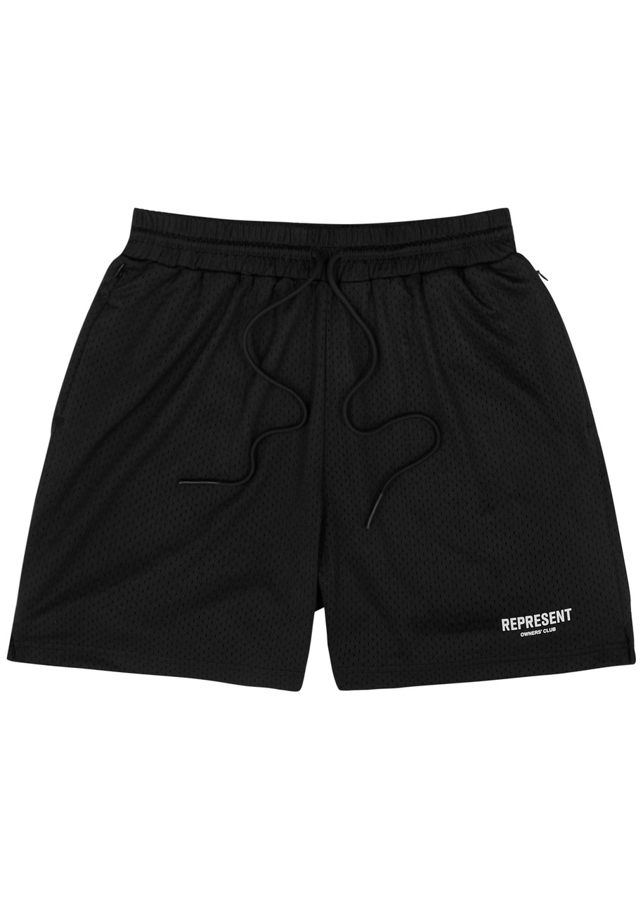 Shop Represent Owners Club Jersey-mesh Shorts In Black