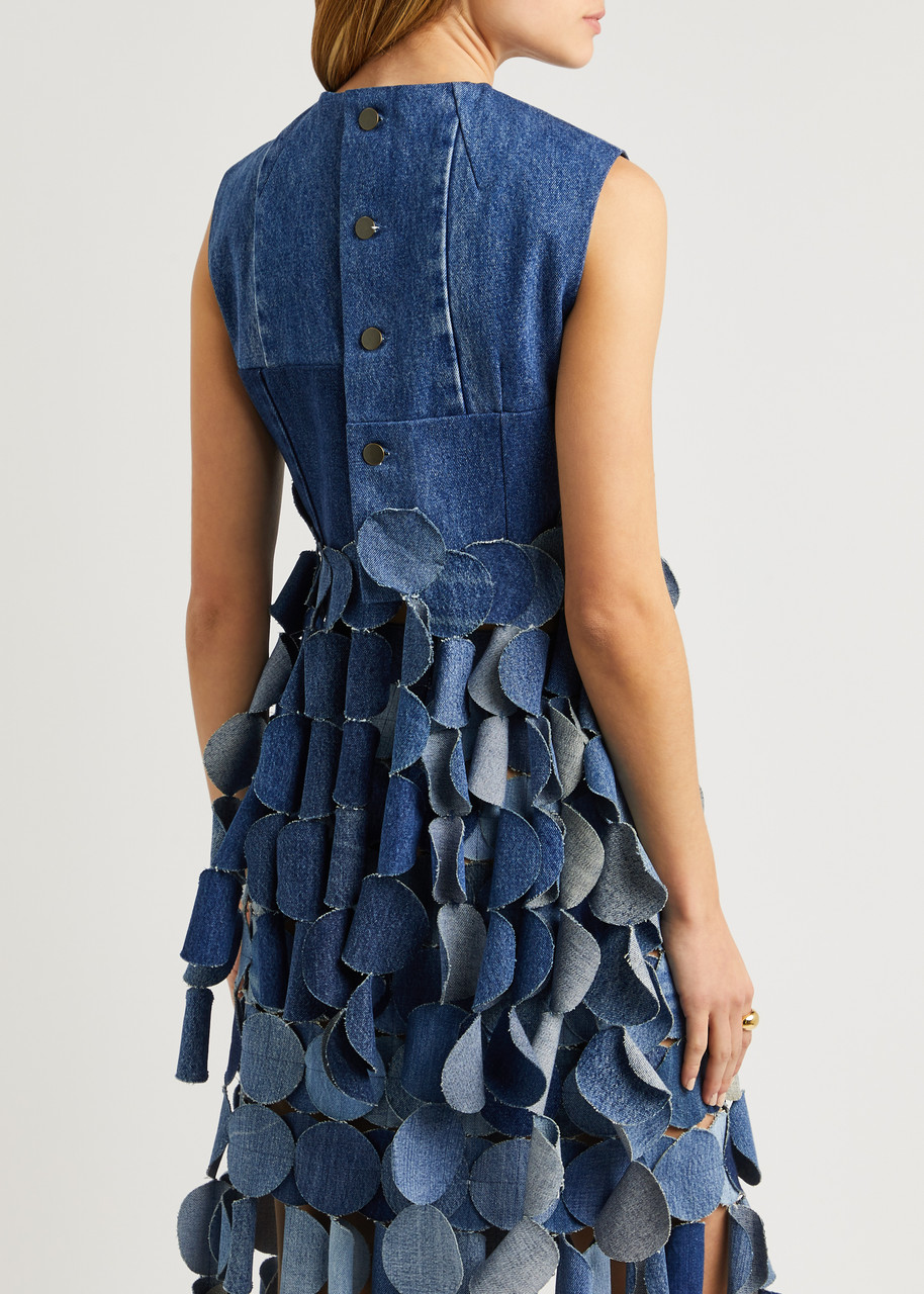 A.w.a.k.e Mode Laser-cut Denim Top - Blue - 40 (uk12 / M) 