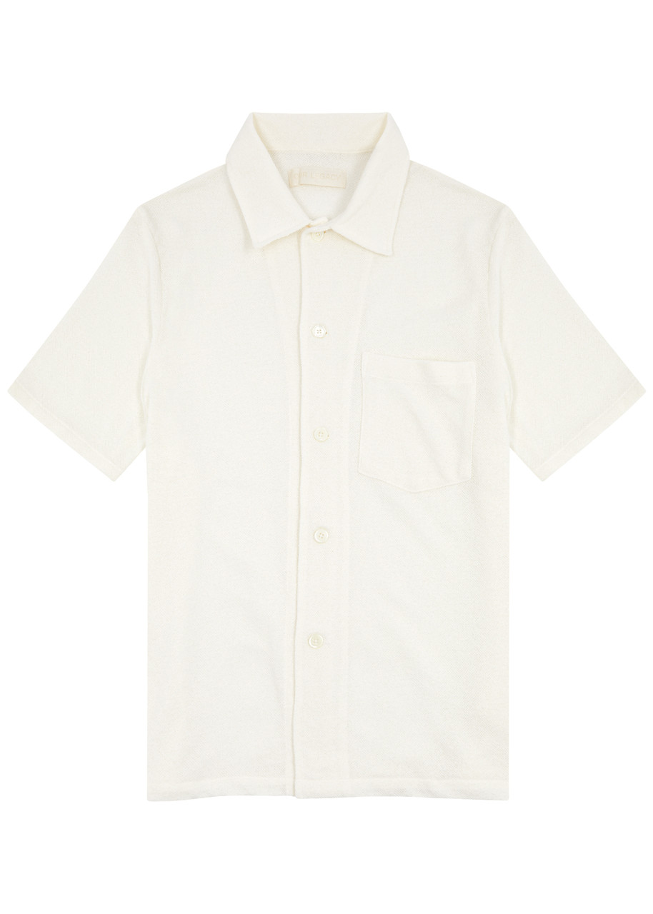 Shop Our Legacy Box Bouclé Cotton-blend Shirt In White