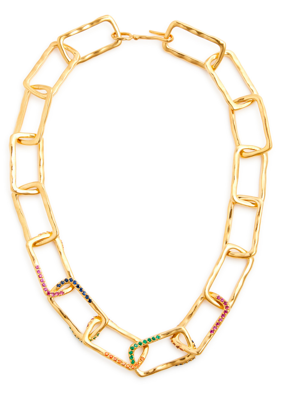 Crystal-embellished 18kt Gold-plated Necklace