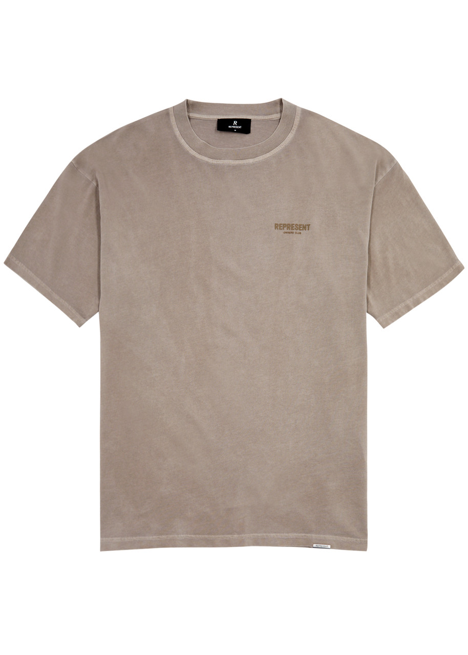 Shop Represent Owners Club Logo Cotton T-shirt In Brown