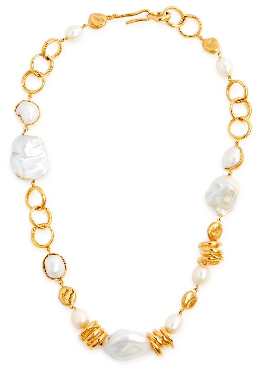 Joanna Laura Constantine Pearl 18kt Gold-plated Chain Necklace