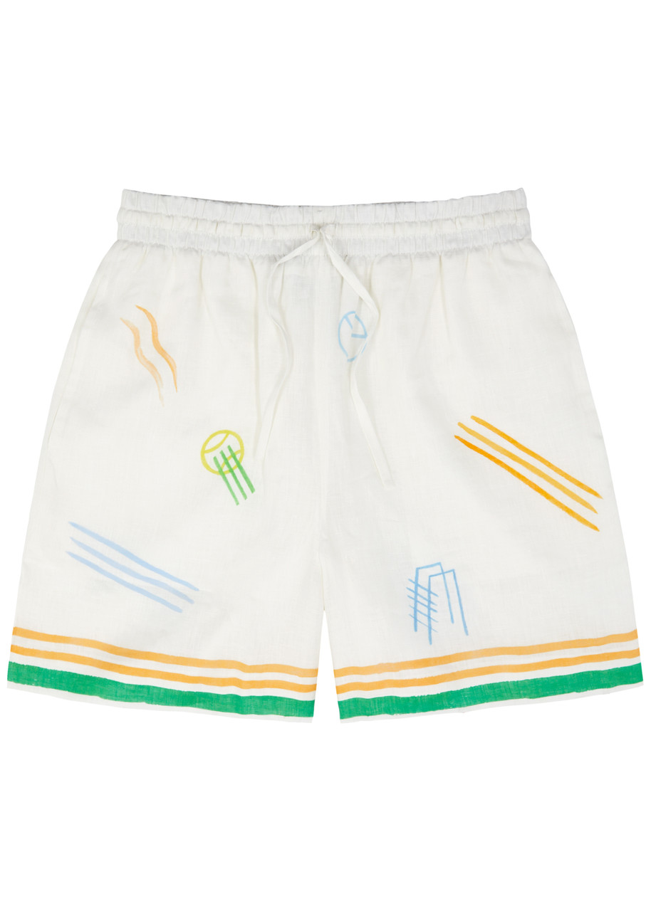 Casablanca Le Jeu De Ping Pong Shorts In Cream