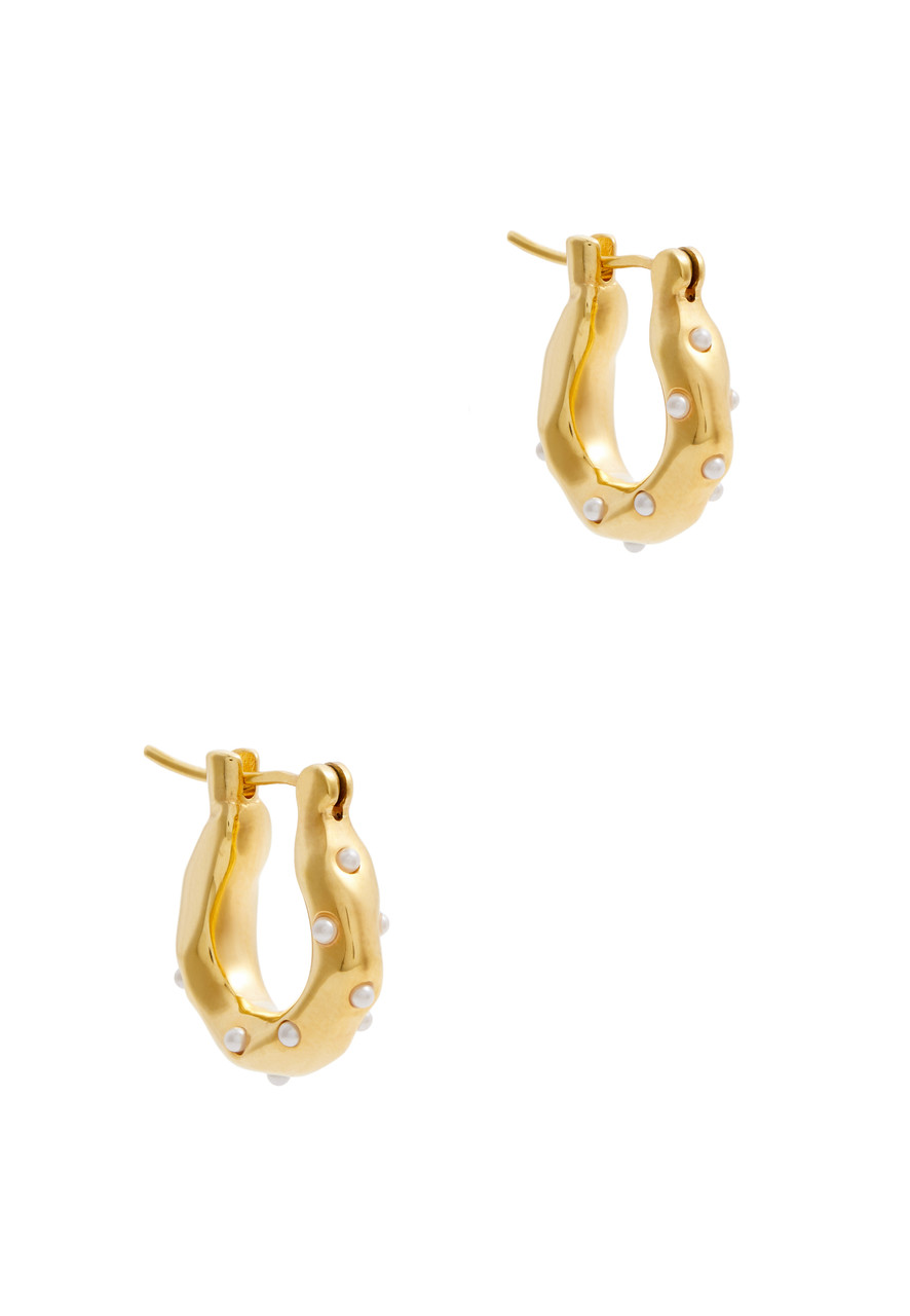 Waves Mini 18kt Gold-plated Hoop Earrings