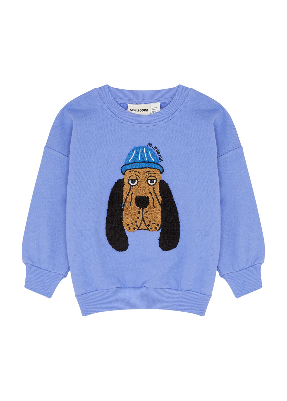 Mini Rodini Kids Bloodhound Cotton Sweatshirt In Blue