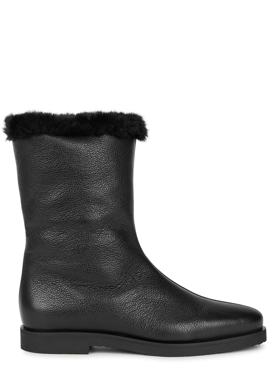 Toteme The Off-duty Leather Ankle Boots - Black - 36 (IT36 / UK3)