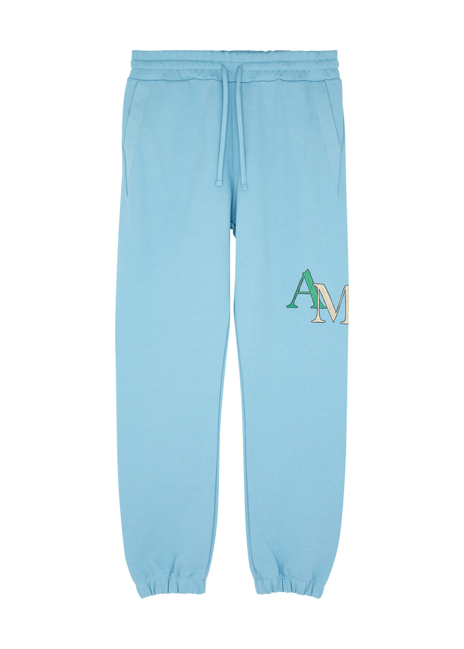 Shop Amiri Kids Logo-print Cotton Sweatpants (4-12 Years) In Blue