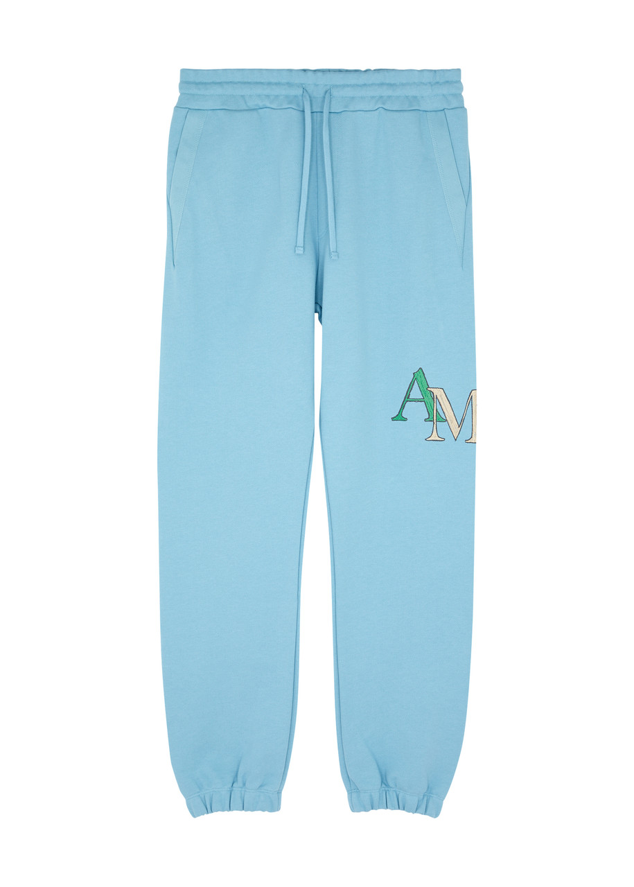 Amiri Kid's Staggered Scribble Logo Sweatpants In Blue