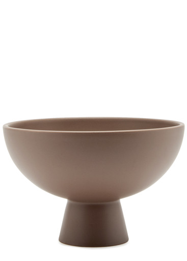 Raawii Strøm Medium Earthenware Bowl In Brown