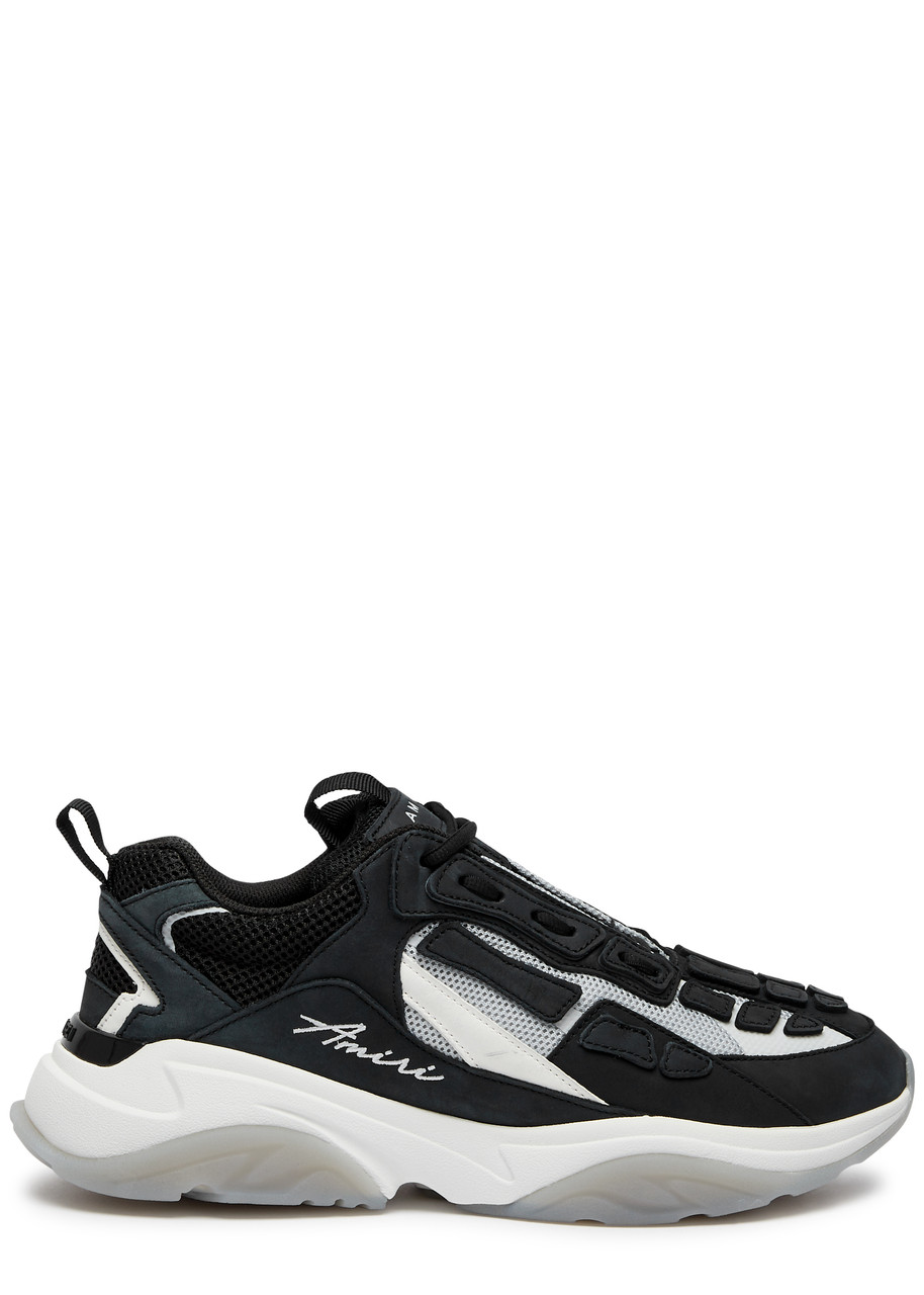 Amiri Bone Runner Panelled Mesh Sneakers In Black