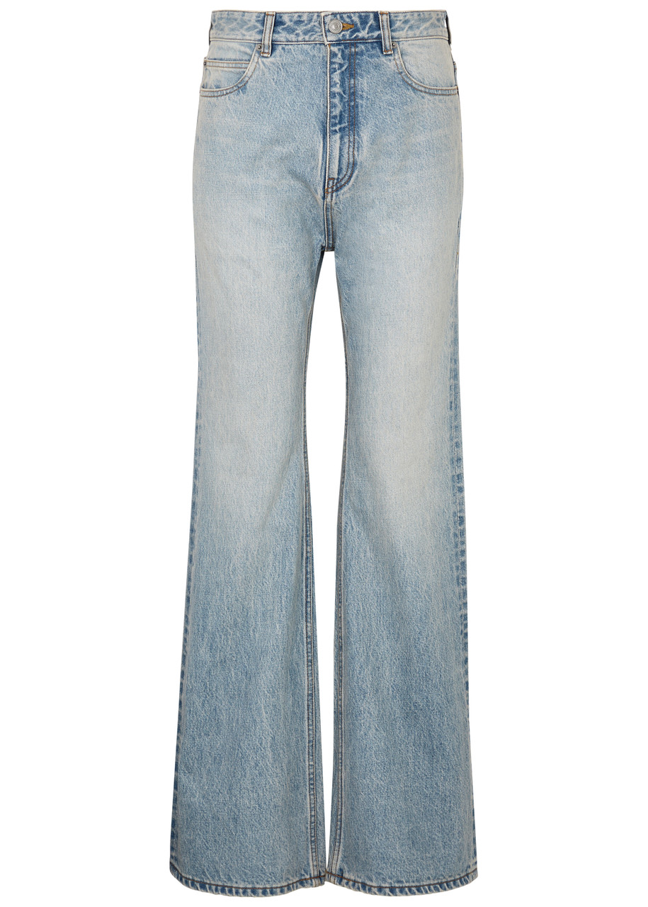 Shop Balenciaga Flared Jeans In Denim