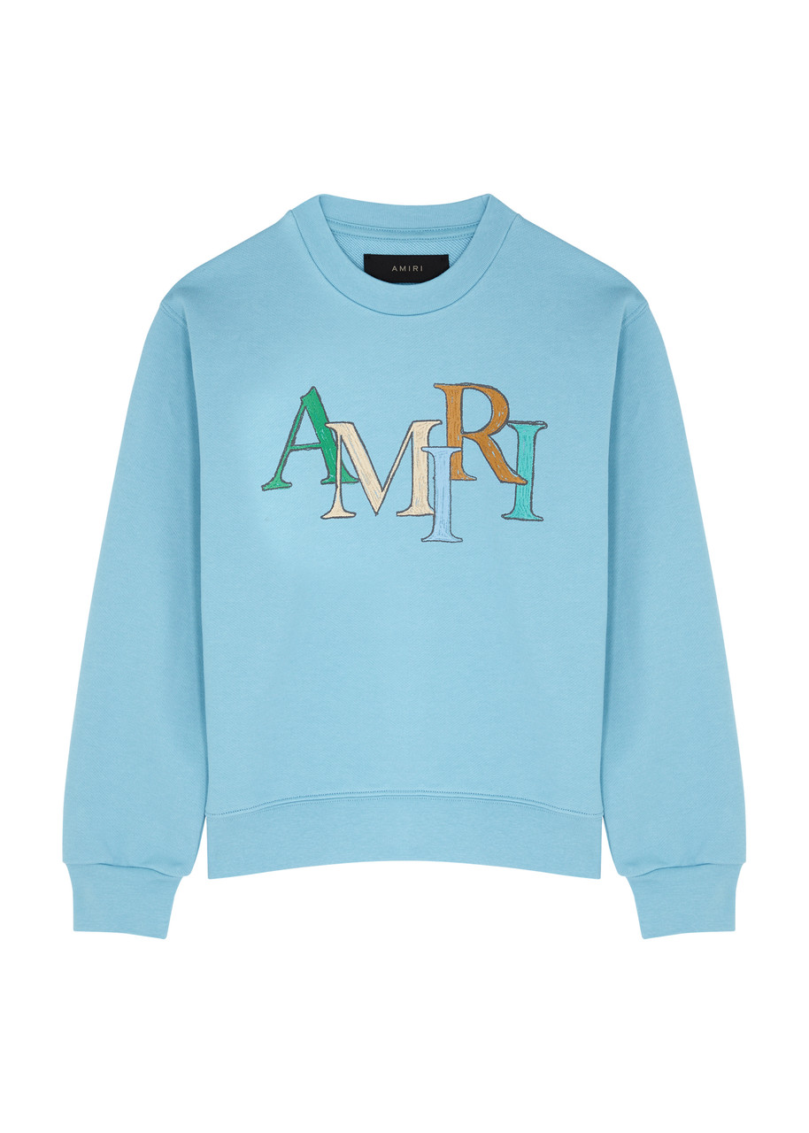 Amiri Kids Logo-print Cotton Sweatshirt (4-12 Years) In Blue