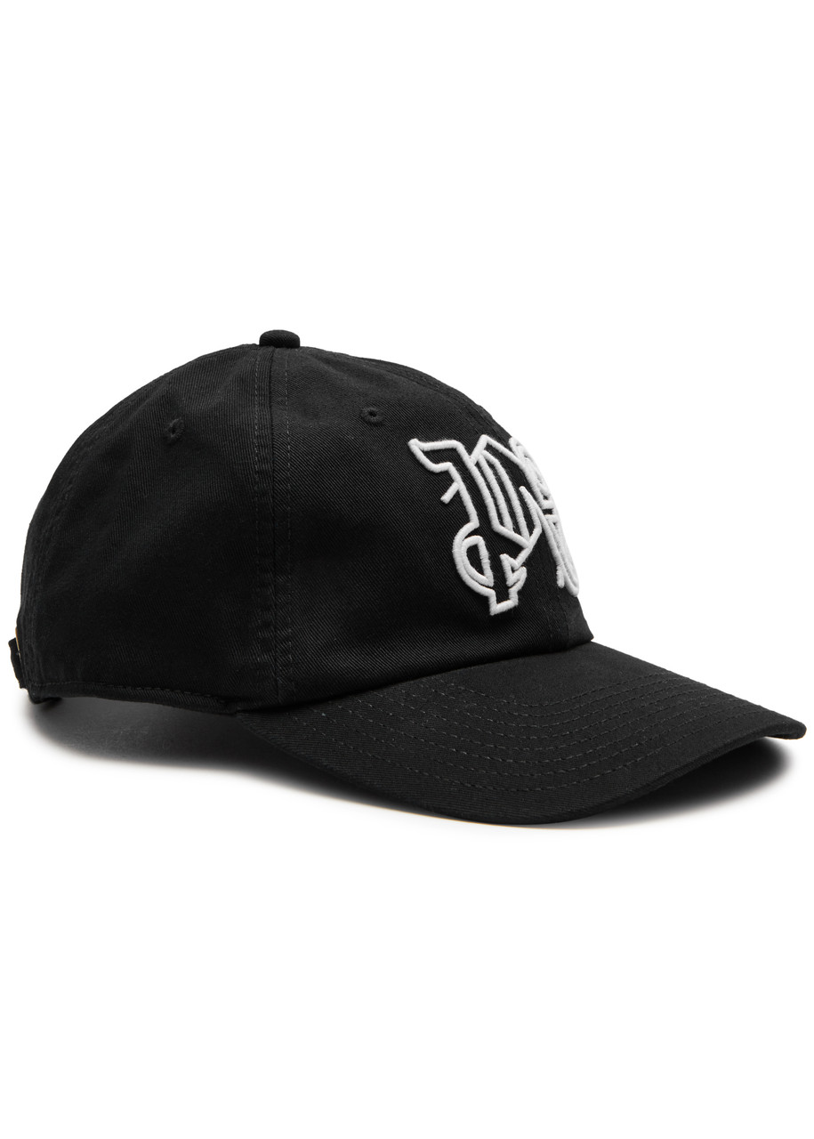 Palm Angels Logo-embroidered Cotton Cap In Black