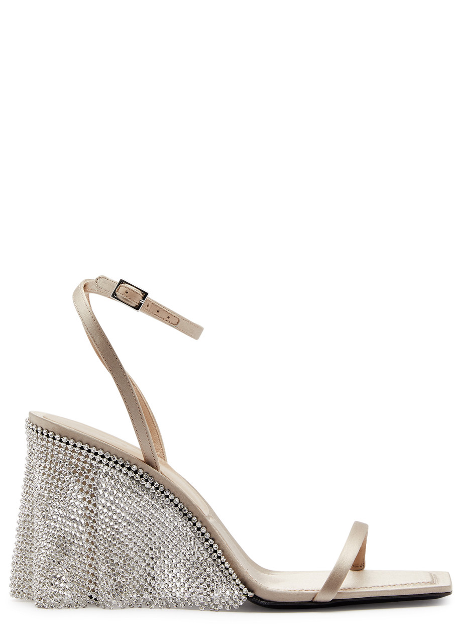 Kate Cate Kate 90 Crystal-embellished Satin Sandals In Ivory