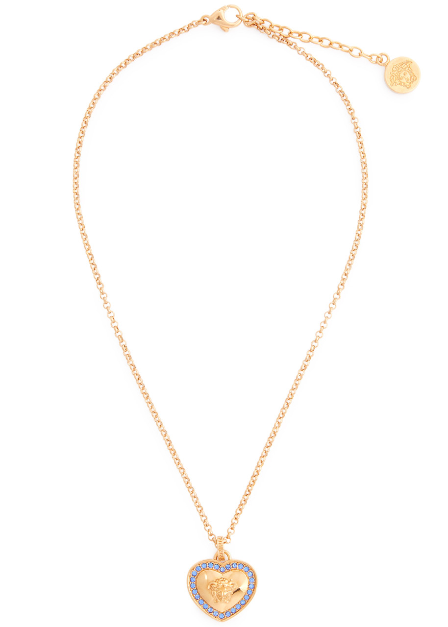 Versace Kids Medusa Heart-shaped Necklace In Gold